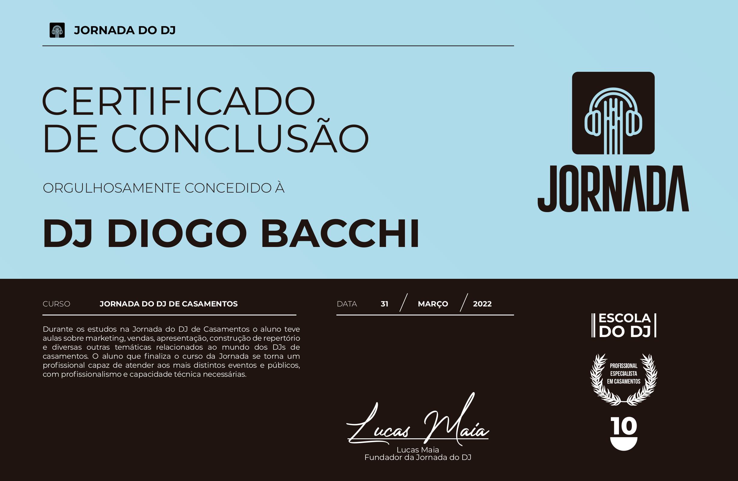Certificado DJ Especialista em Casamentos